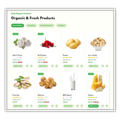 Organic E-commerce website design