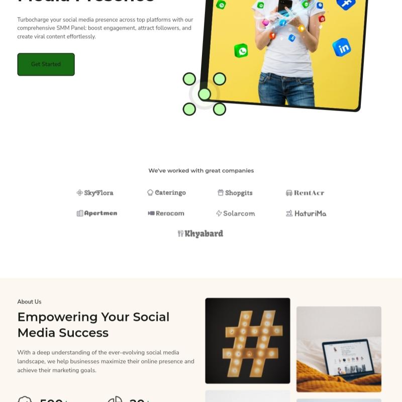 social media marketing system smm fully responsive website design