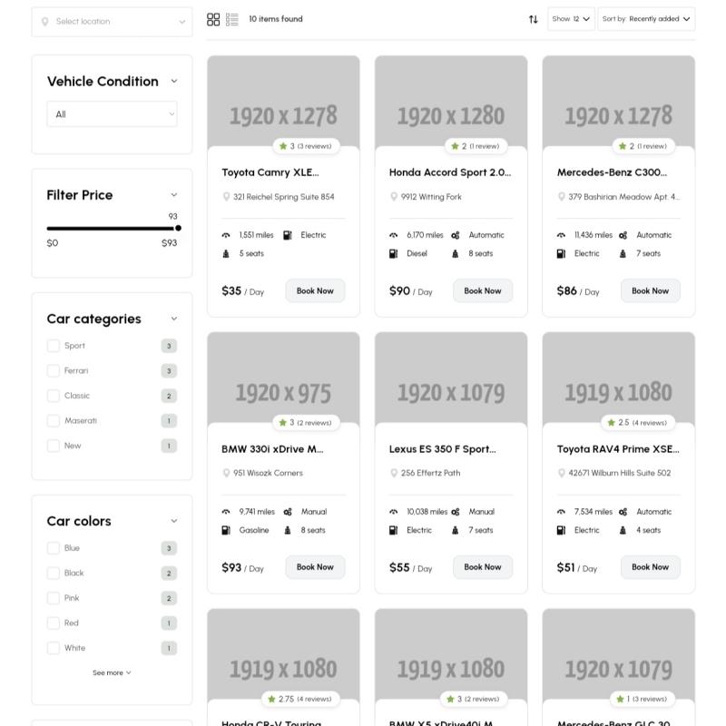 Car Rantal laravel system website design