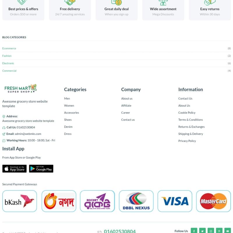 FRESH MART E-commerce website design