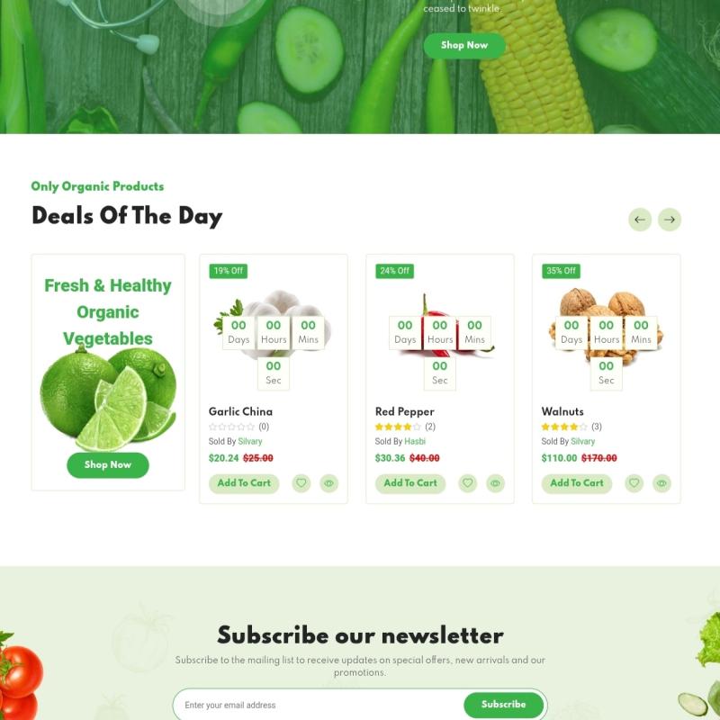 Organic E-commerce website design