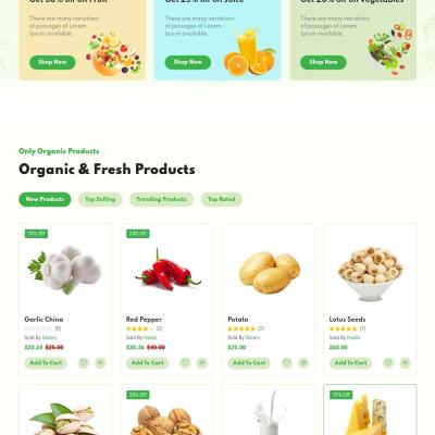 Organic E-commerce website design