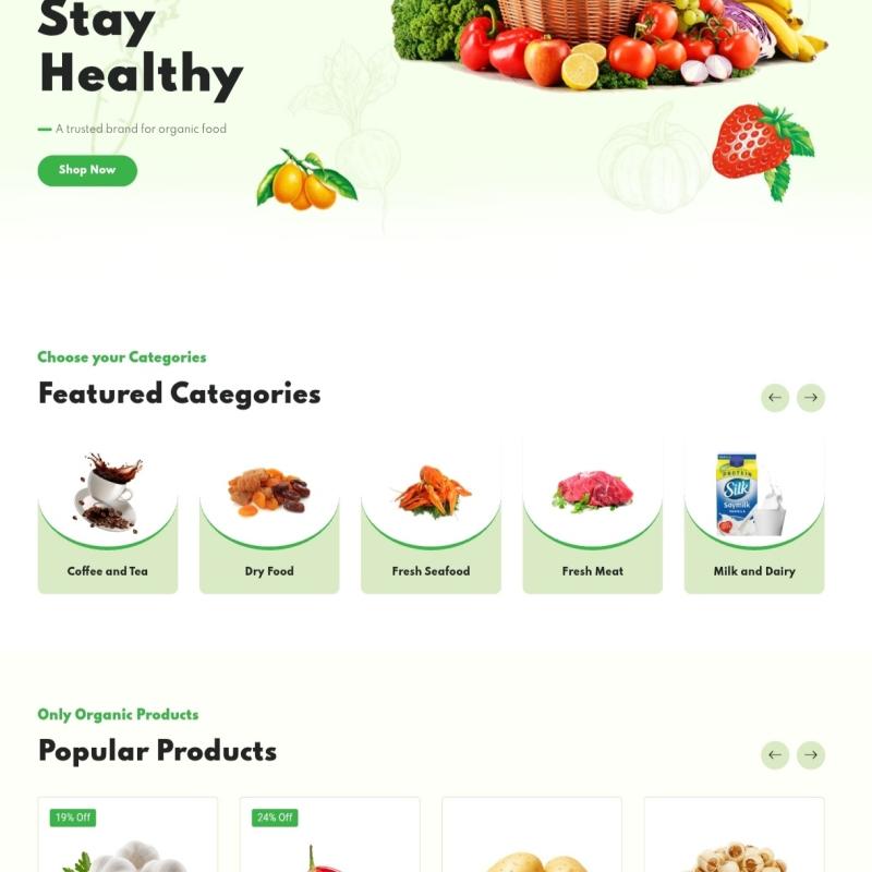 Organic E-commerce website design