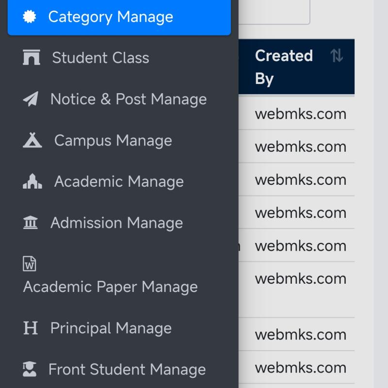 school management system website design